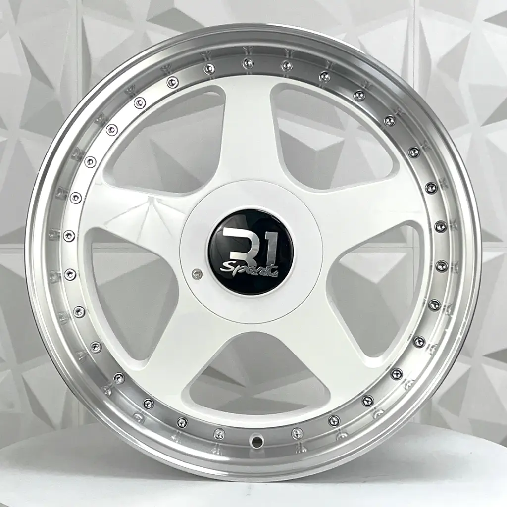 RIN 17X8.5 4-100/114.3 R1 SPORT 5037HB WHITE MI+CHROME RIVETS ET25 CB73.1