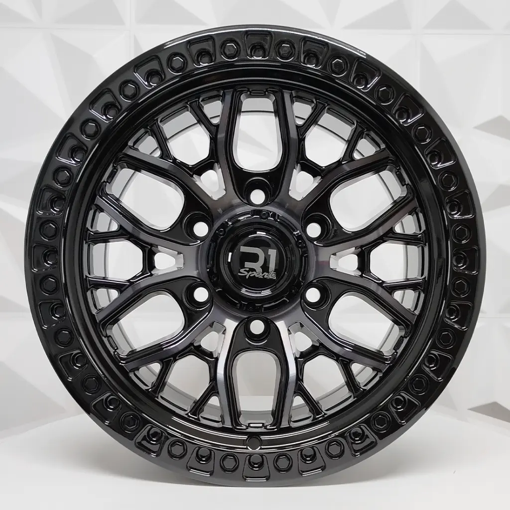 RIN 15X8 6-139.7 R1 SPORT RGW616 MACHINE BLACK+BLACK COAT ET0 CB110 