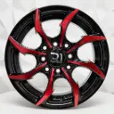 RIN 13X5.5 4-100/114.3 R1 SPORT RGW 6018L BLACK MACHINE FACE + RED COATING ET38 CB73.1 