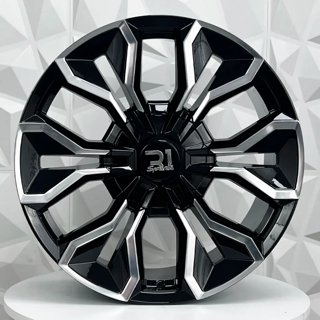 RIN 22X9 6-139.7 R1 SPORT YL/YC3331-FF BLACK POLISH ET28 CB78.1