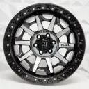RIN 16X8 6-139.7 R1 SPORT QC1261 BLACK MACHINE FACE+CHROME RIVETS ET0 CB110.1