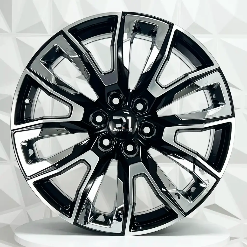 RIN 22X9 6-139.7 R1 SPORT TYH081 BLACK MF INSERT CHROME ET28 CB87.1