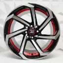 RIN 15X9 4-100/114.3 R1 SPORT X076 BLACK MACHINE AND RED UNDERCUT ET0 CB73.1