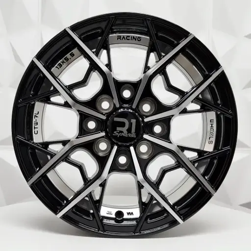 [138524] RIN 13X5.5 4-100/114.3 R1 SPORT RGW03 BLACK MACHINE FACE+UNDERCUT ET35 CB73.1 